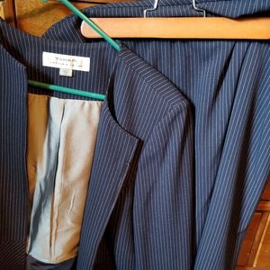 Blue striped skirt suit,  size 10 Tahari